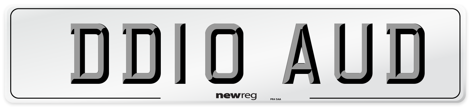 DD10 AUD Number Plate from New Reg